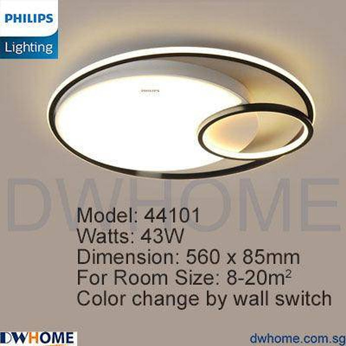 Philips LED Model 44101 Ceiling Light 43W Black Tunable Light Simple Elegant Design Modern Atmosphere Beautiful Lighting Effect-DWHOME