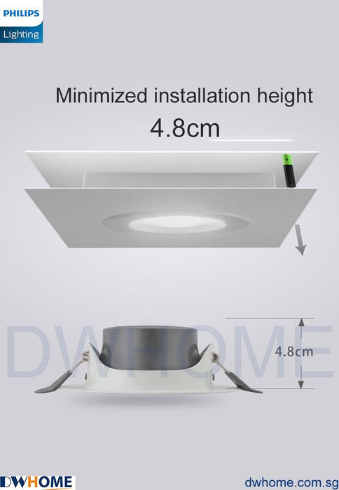 Philips SL268 7W Round LED Recessed Spotlight 2700K White Metal Body 700 Lumen Energy Efficient Long Life Model - DWHOME