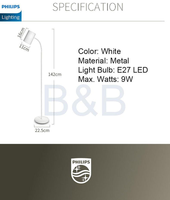 Philips Floor Lamp Tunable Yellow White Bulb E27 Connection Long Lighting Time Home Use Reading Living Room - DWHOME