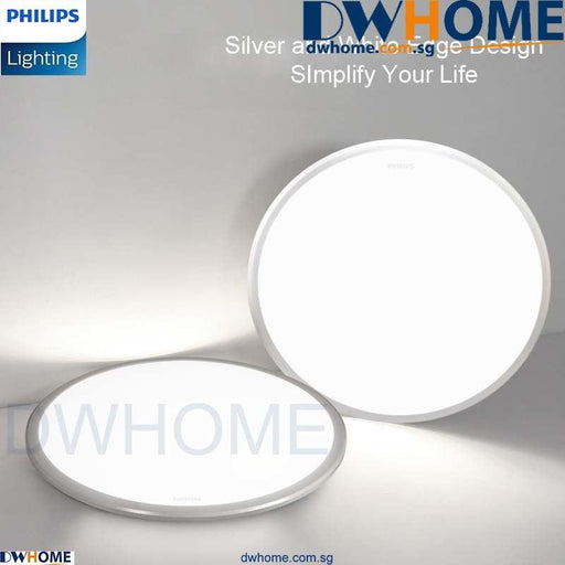 PHILIPS LED Ceiling light CL254 Series Round, 12W/17W/20W, Silver, White Edge Color, Bright - DWHOME